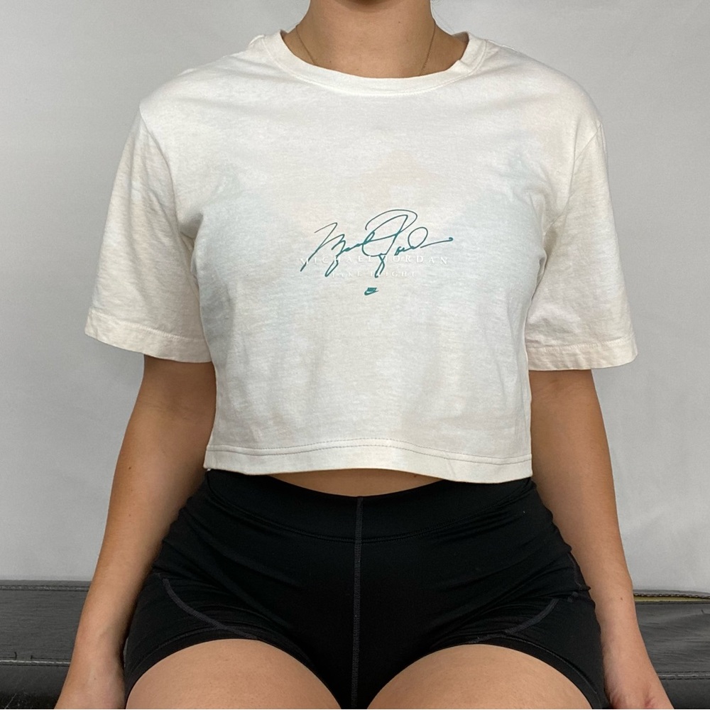JORDAN Neutral‎ Tie Dye Short Sleeve Crop Top White Casual Relaxed Fit